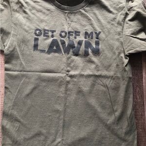 Olive Green Graphic dad T-Shirt - Get Off My Lawn